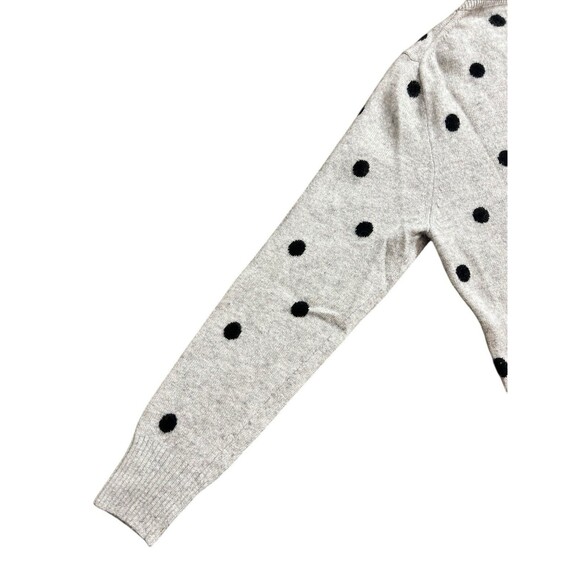 J.Crew 100% Cashmere Gray Sweater Black Polka Dot Women’s Sz XS - Picture 7 of 10